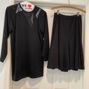 Two piece black cocktail/holiday dress